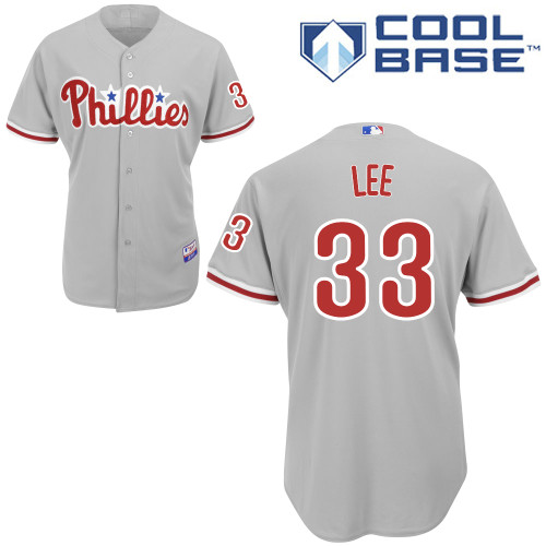 Cliff Lee #33 MLB Jersey-Philadelphia Phillies Men's Authentic Road Gray Cool Base Baseball Jersey